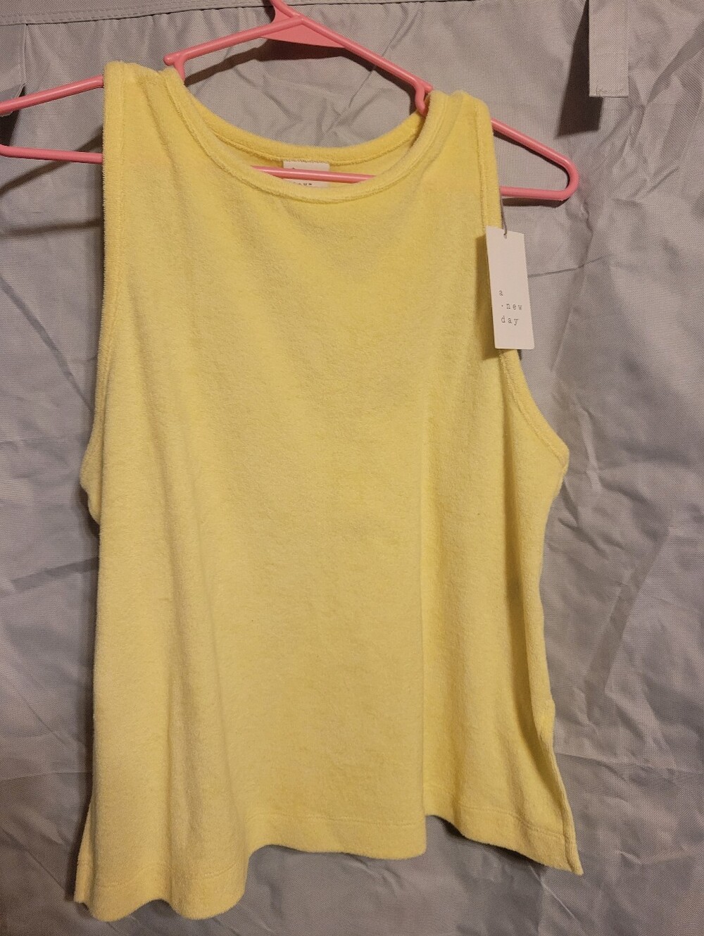 Women's Yellow Sleeveless Terry Tank Top